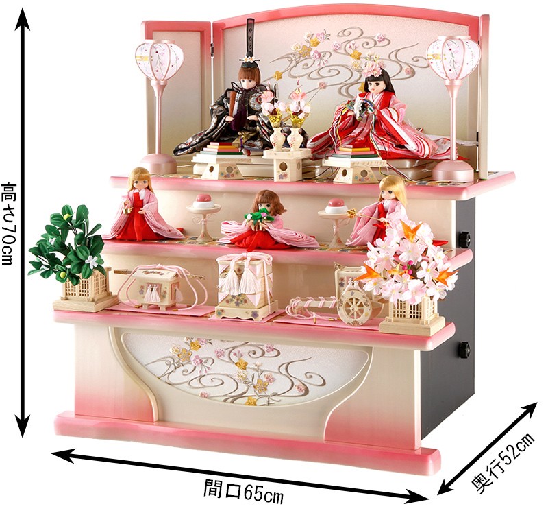 久月 雛人形 三段 シリアル入 【リカちゃん】【久月×タカラトミー