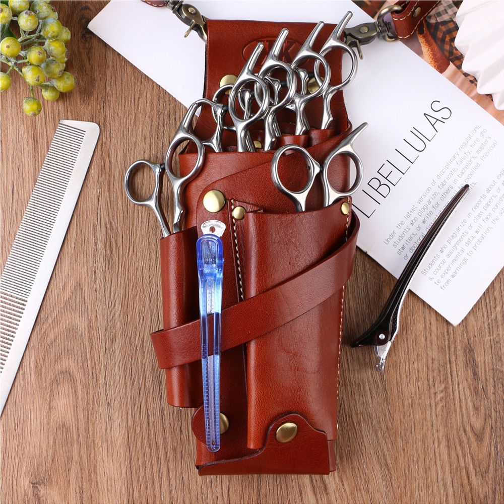 シザーケース 本革 6丁 美容師 プロ シザーバック トリマー 高級 美容