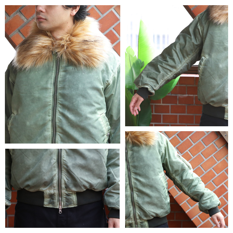 8 ヴィンテージ加工 フライトジャケット ファー脱着 N-2B ブルゾン