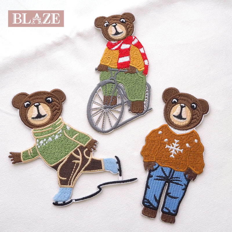 BLAZE ワッペン シール 接着 刺繍ワッペン くま アップリケ
