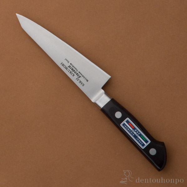 洋包丁 堺菊守 スタンダード（口金付） 骨スキ・角型 1本 名入れ彫刻