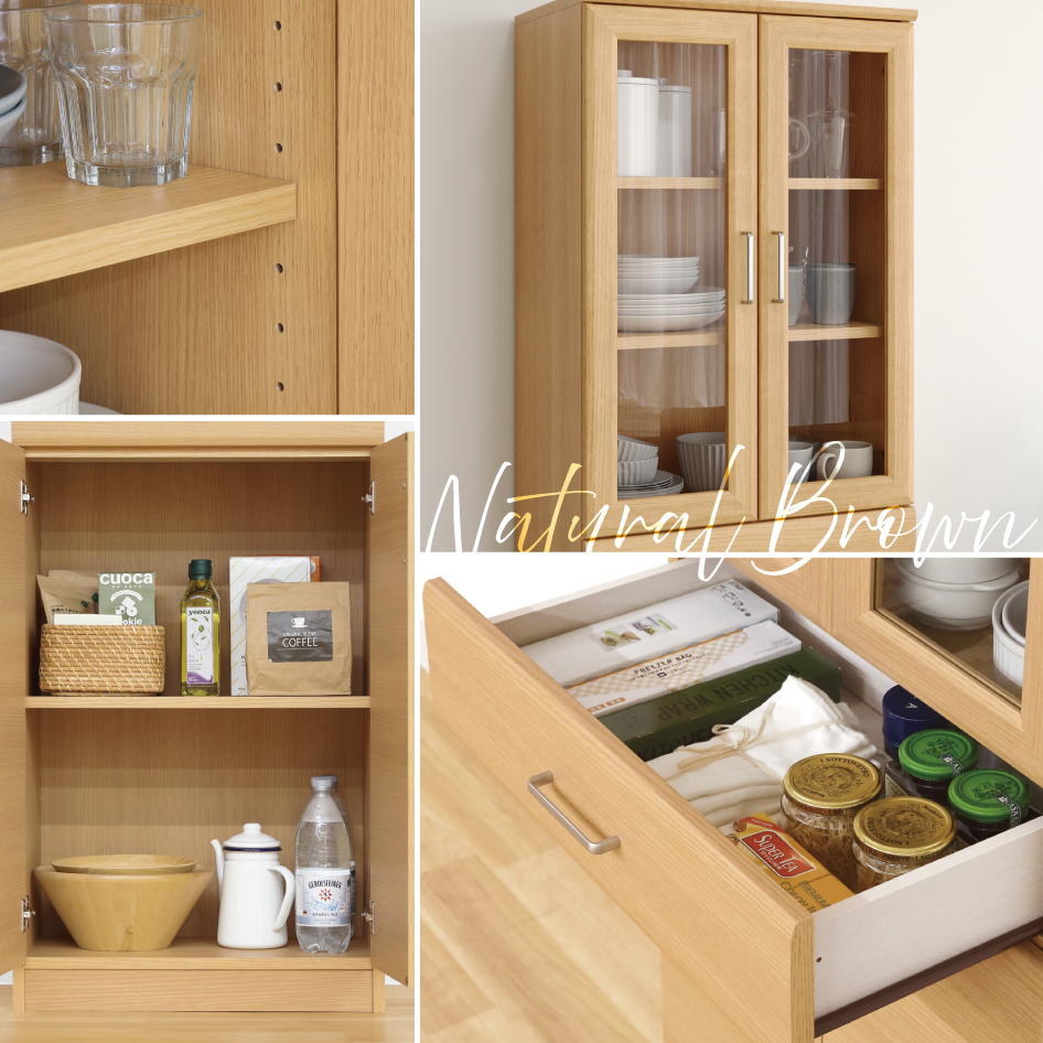 白井産業 ベアルモ 食器棚 幅57cm 高さ180cm 移動棚 食器棚 BRM