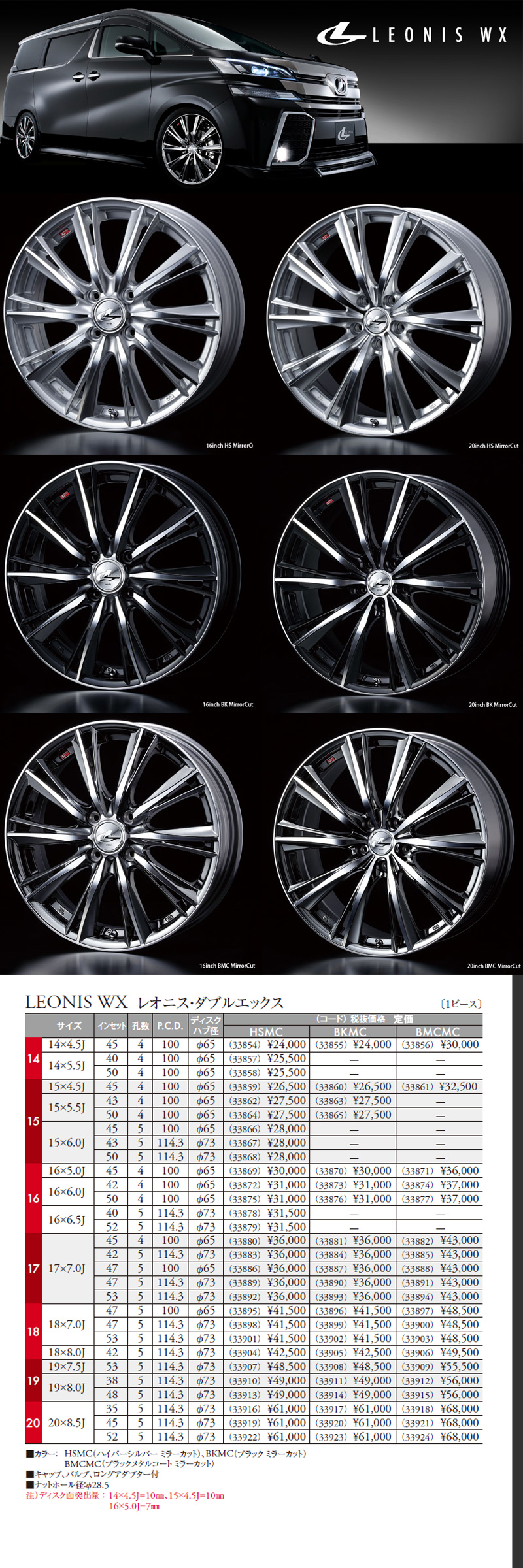 WEDS（ウェッズ） Weds LEONIS レオニス WX 17インチ 7.0J 5H100 +47