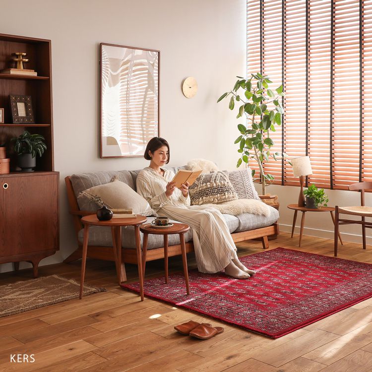 ラグ ラグマット トルコ産 クラシックレッド 133×195 長方形 四角形