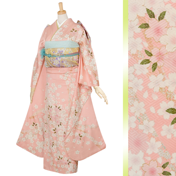 振袖 レンタル 成人式 結婚式 訳あり商品 安い ピンク 桜姫(絹)12月〜1