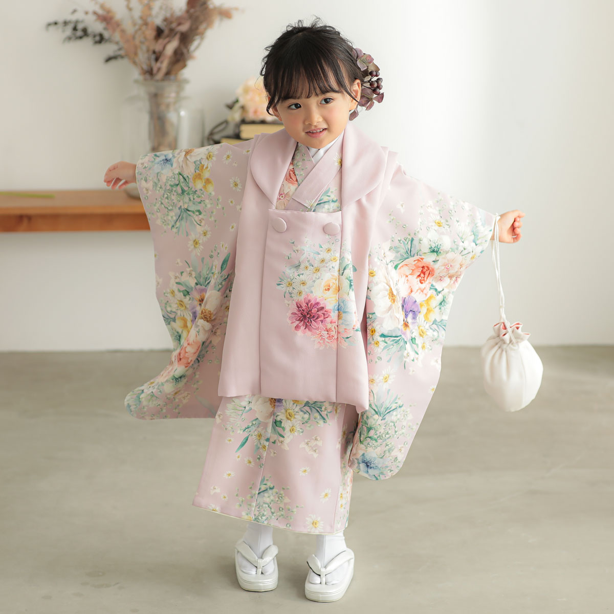 七五三 着物レンタル 3歳 753 いちは ブランド着物 女の子 フルセット