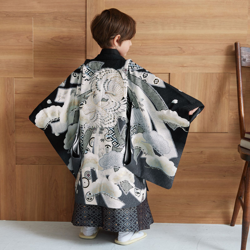 七五三 着物 レンタル 753 5歳 男の子 華徒然 ブランド着物 黒熨斗束