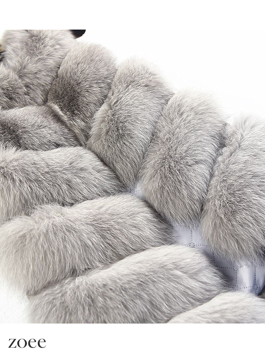 フォックスファーベスト レディース 毛皮ベスト ファーベスト ライト