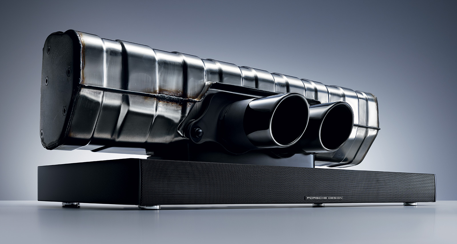This Porsche Design Bluetooth Speaker Uses the Exhaust Pipes of a