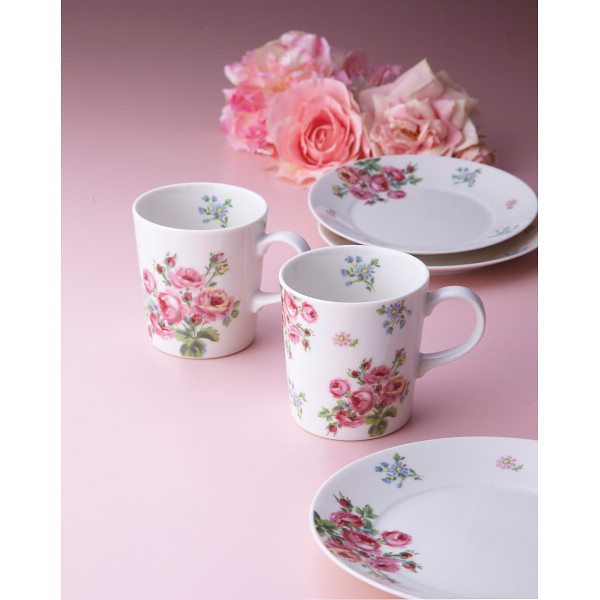 ローラ アシュレイ バンチェッド ロージズ マグ＆プレートセット