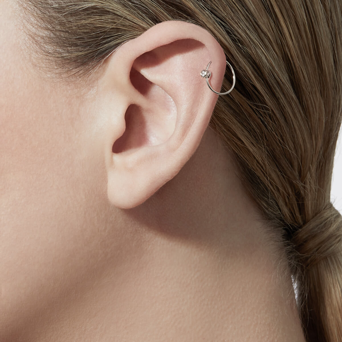 One-Stone Hoop Earring 01 - SHIHARA