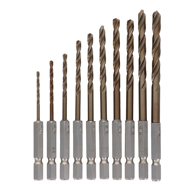 三共コーポレーション 434004 10本組六角軸コバルトHSS鋼ドリル刃