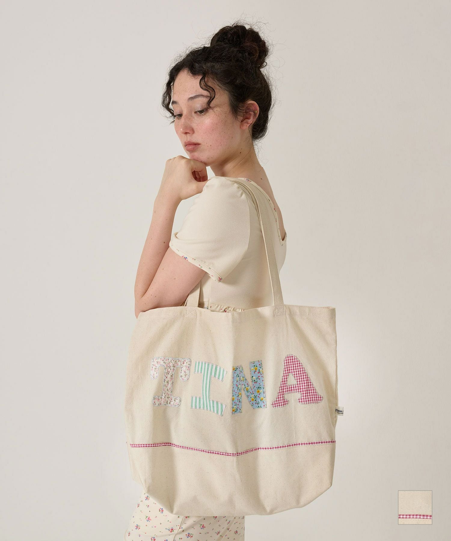 キャンバス パッチワークトートバッグ TINA：JOJUN 全1色｜tnj922-1060