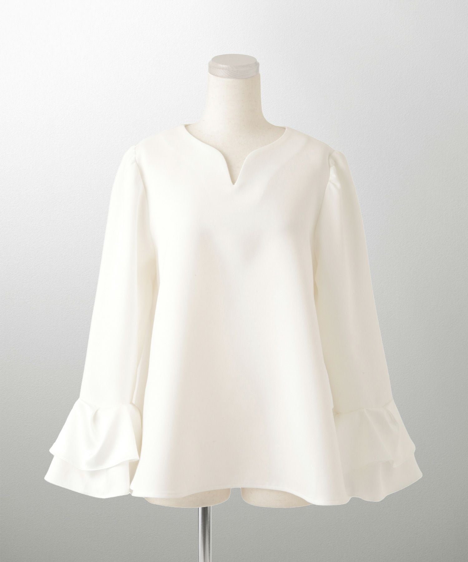 SPRING-SALE サテン ベルスリーブ ブラウス HUIT 全3色｜hit841-0315