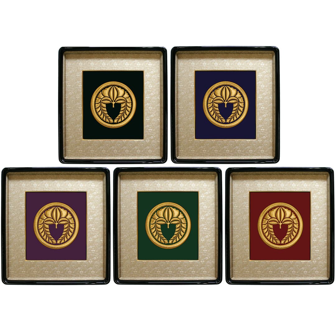 家紋刺繍額：錦 一条コース（本金糸使用）（御誂え） -京都の刺繍 三京