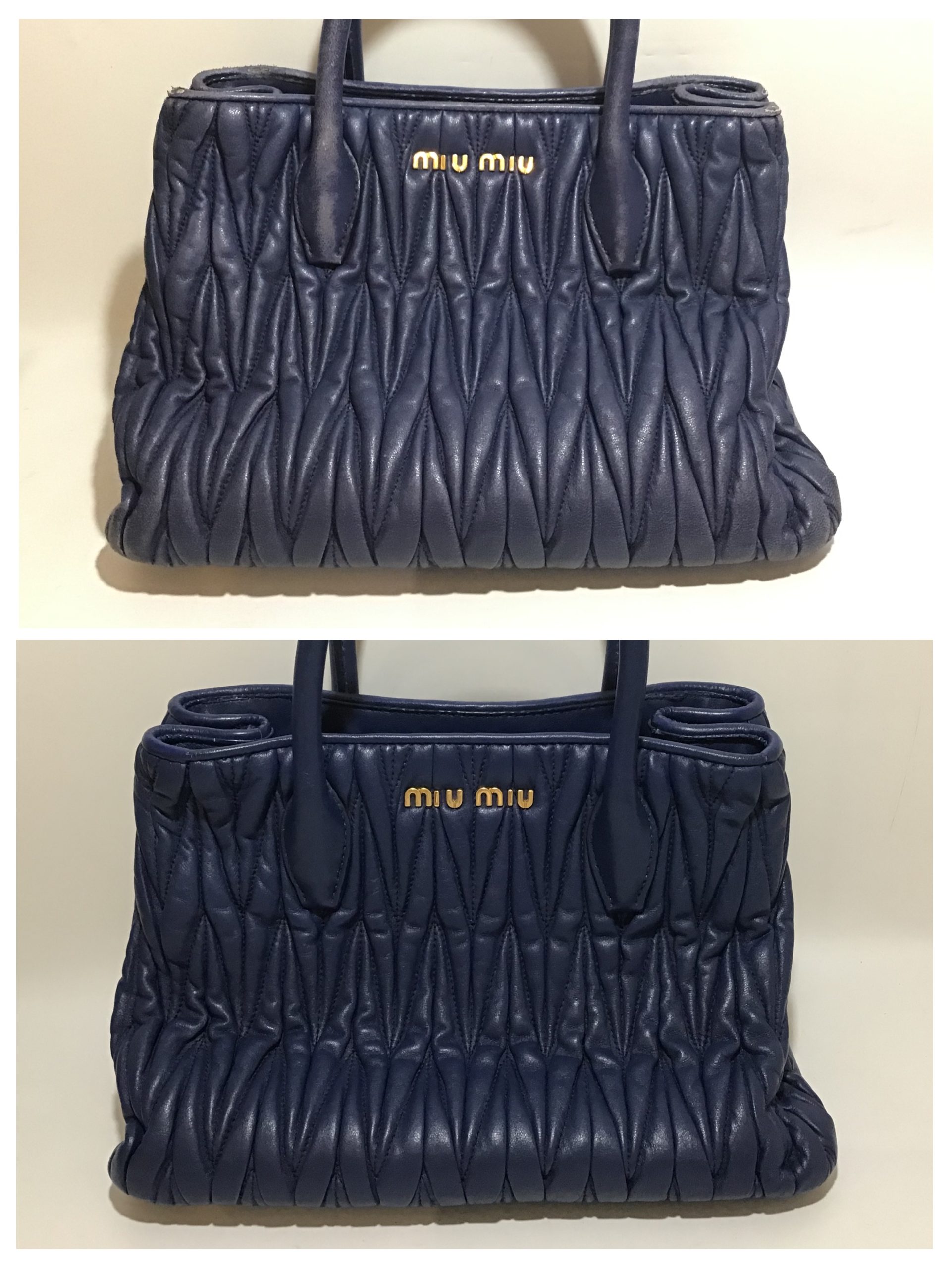 MIUMIU ミュウミュウ マテラッセレザー バッグ クリーニング（カラー