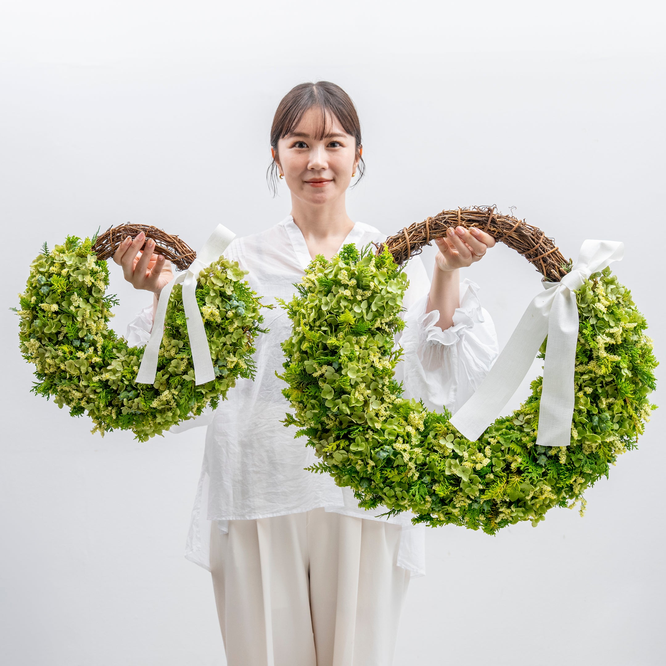 受注販売】夏の枝ものでつくったグリーンサマーリース（生花）