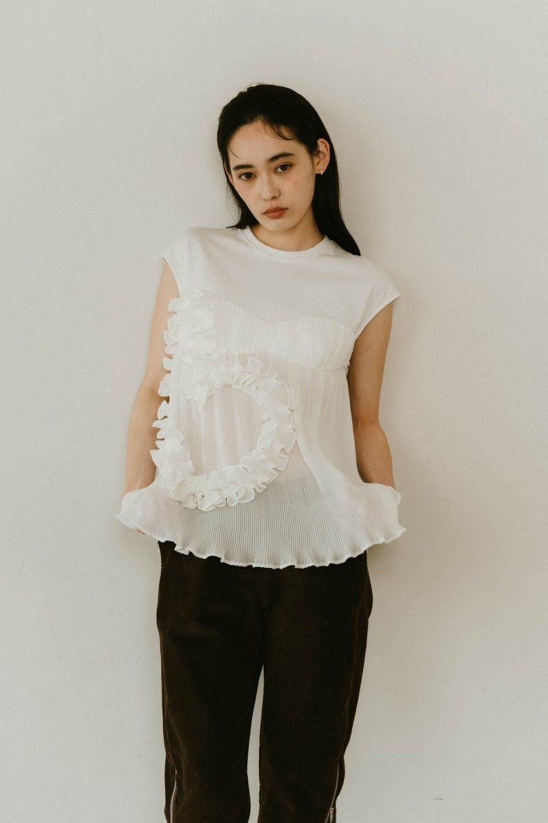 Knuth Marf - heart motif tulle tops / ハートモチーフ チュール