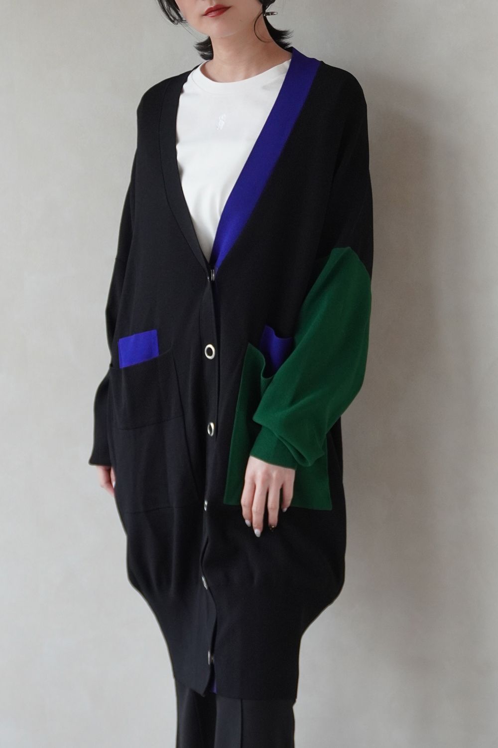 UN3D. - BI-COLOR OVER CD / バイカラーオーバーカーディガン