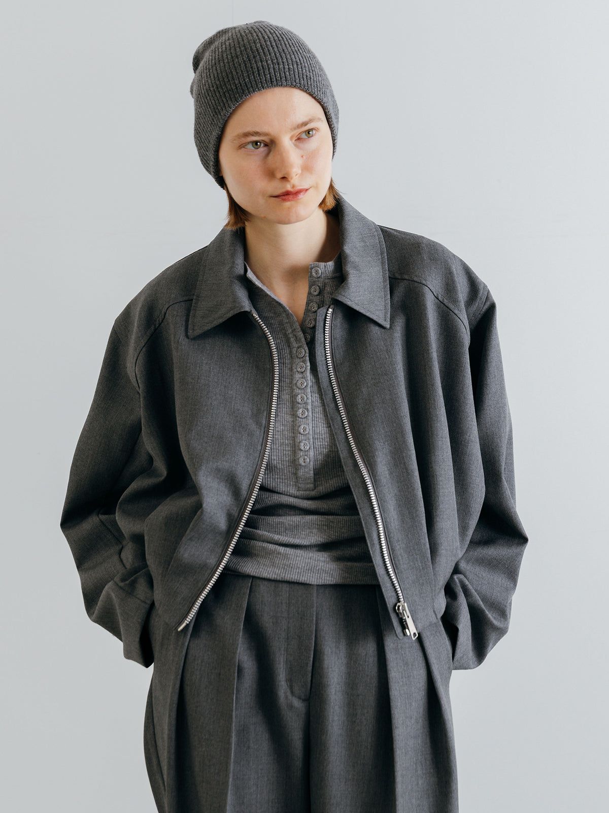 CREDONA - ICHIGUN TUCK JACKET (Gray) / イチグン タックジャケット