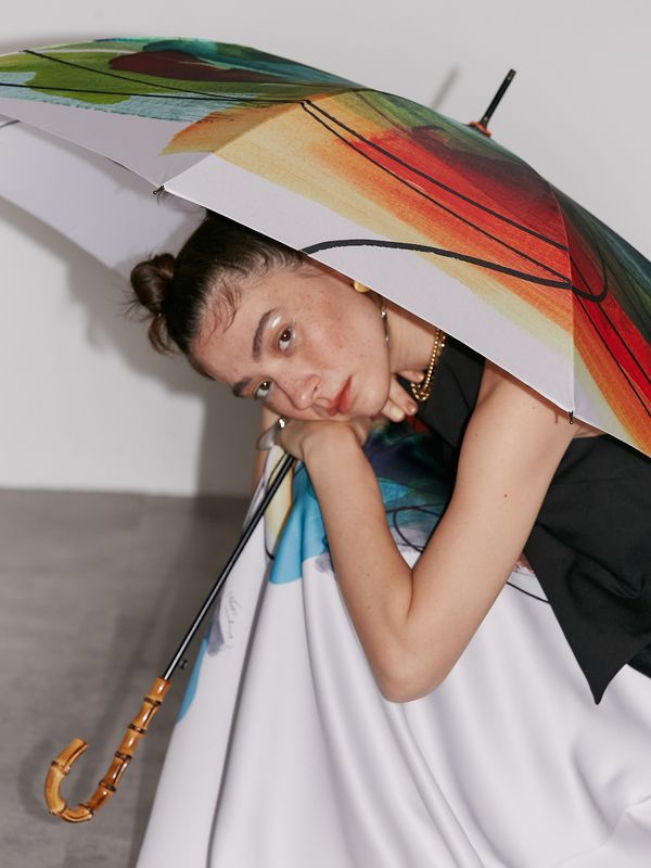 UN3D. - LINE ART UMBRELLA / ラインアートアンブレラ (ホワイト) / 傘