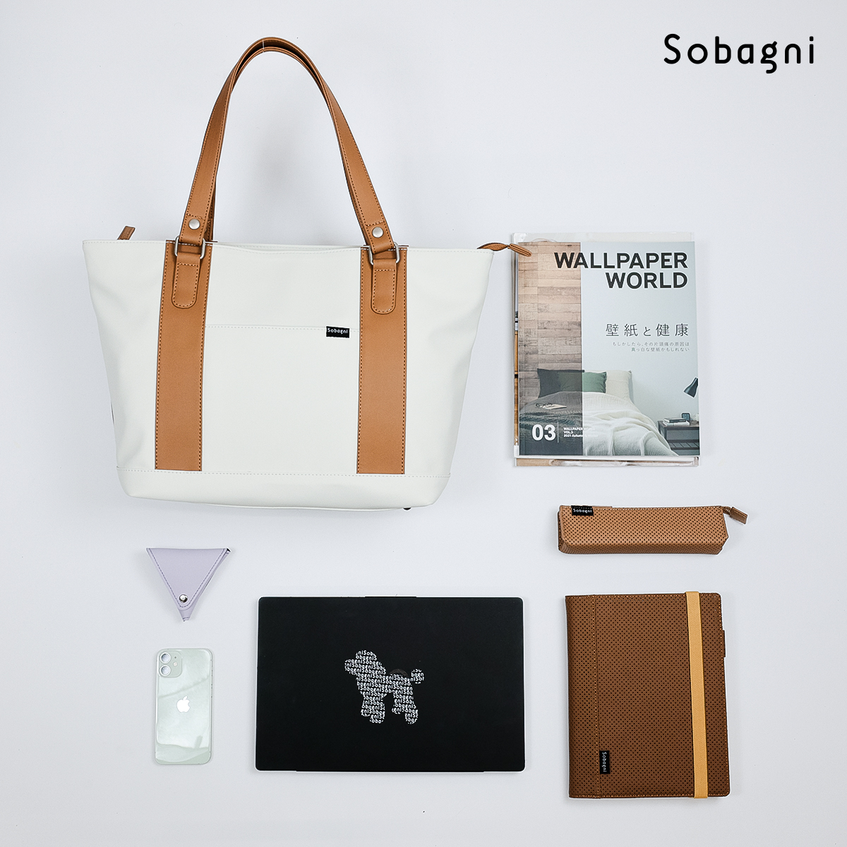 ソバニ公式 レディースビジネスバッグ トートバッグ エシカル合皮