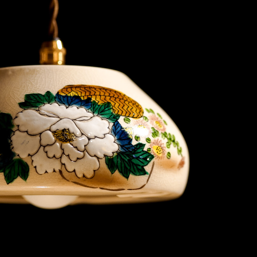 九谷焼｜菊｜貫入｜ペンダントライト – アップサイクル照明メーカー