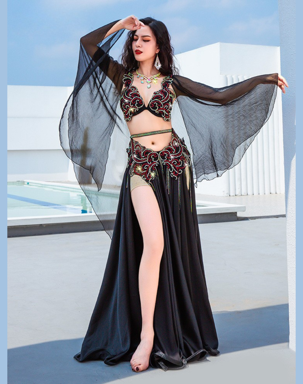 送料無料】 即納 ベリーダンス オリエンタル 衣装 ベリーダンス衣装