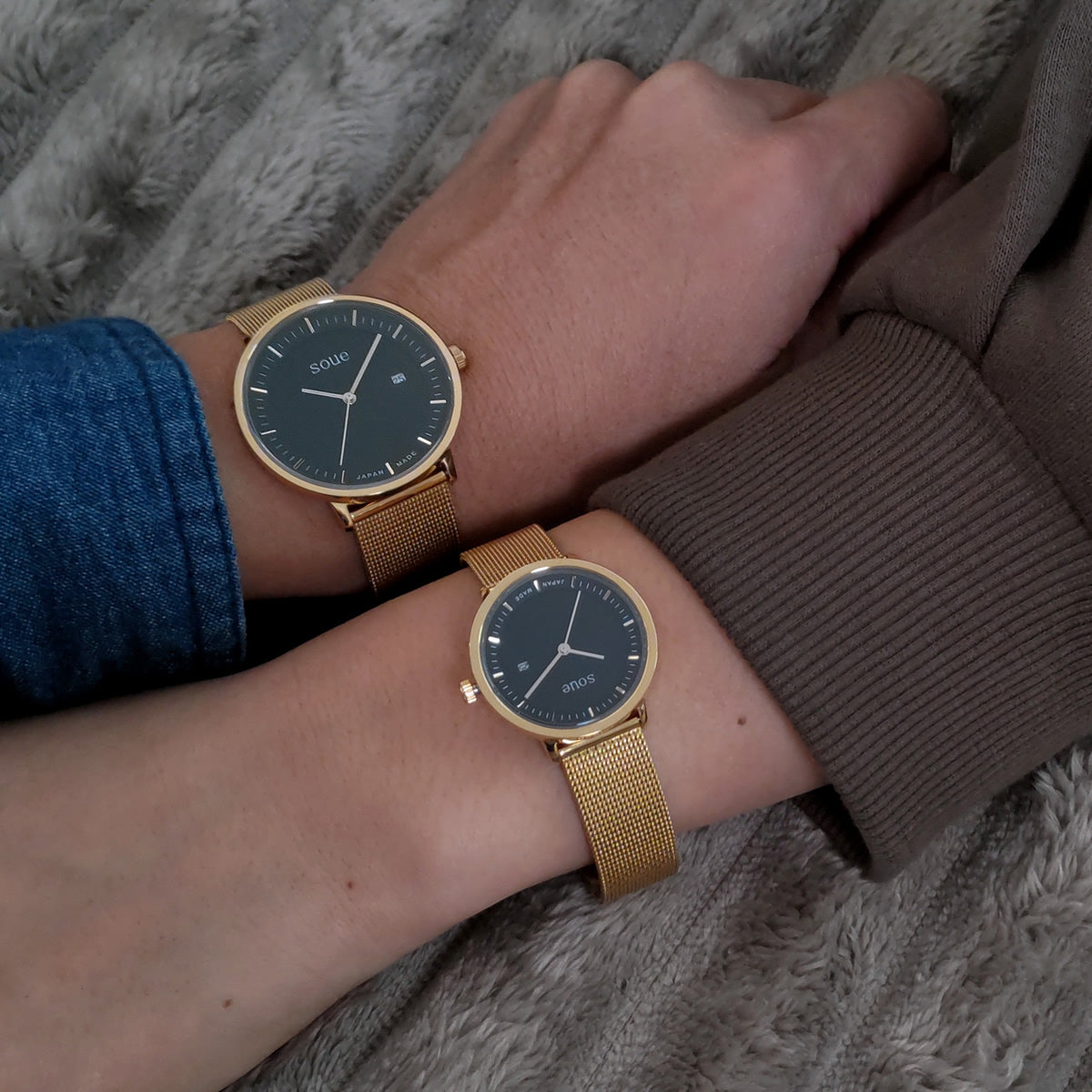 soue A Basics ペアウォッチ ステンレスベルト メッシュバンド