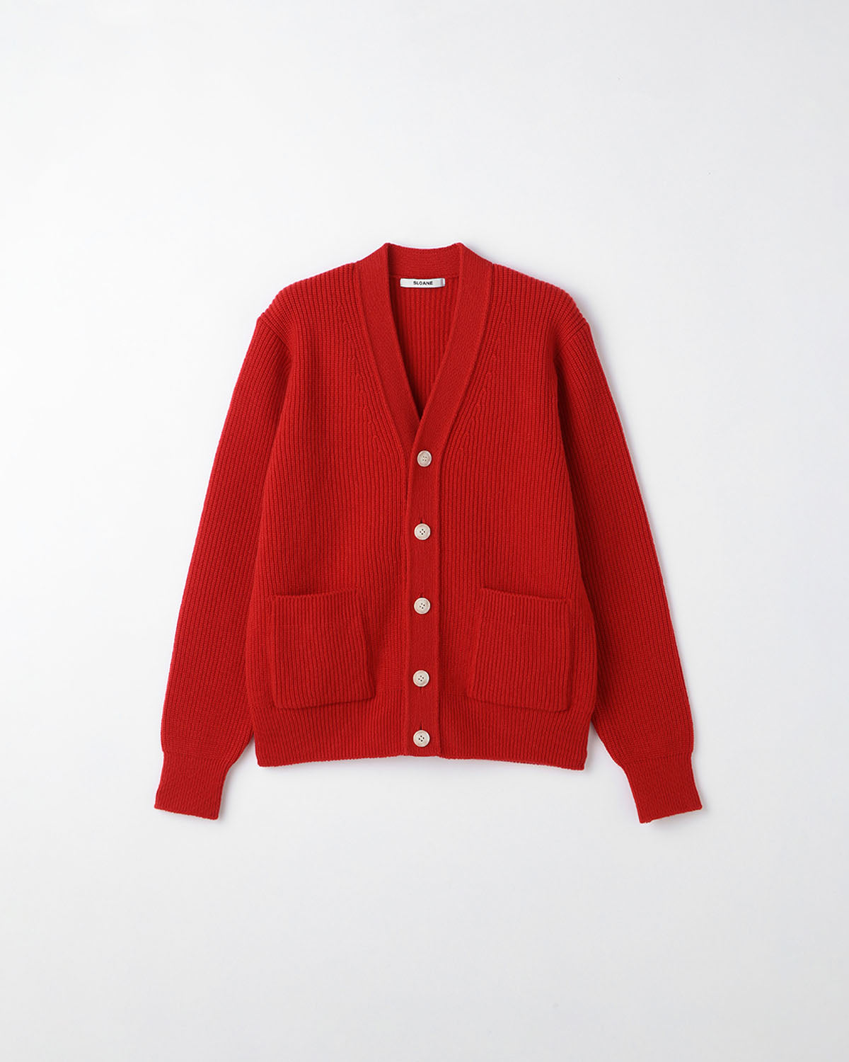 7G 片畦編み ファインラムズウール×カシミヤ Vネックカーディガン