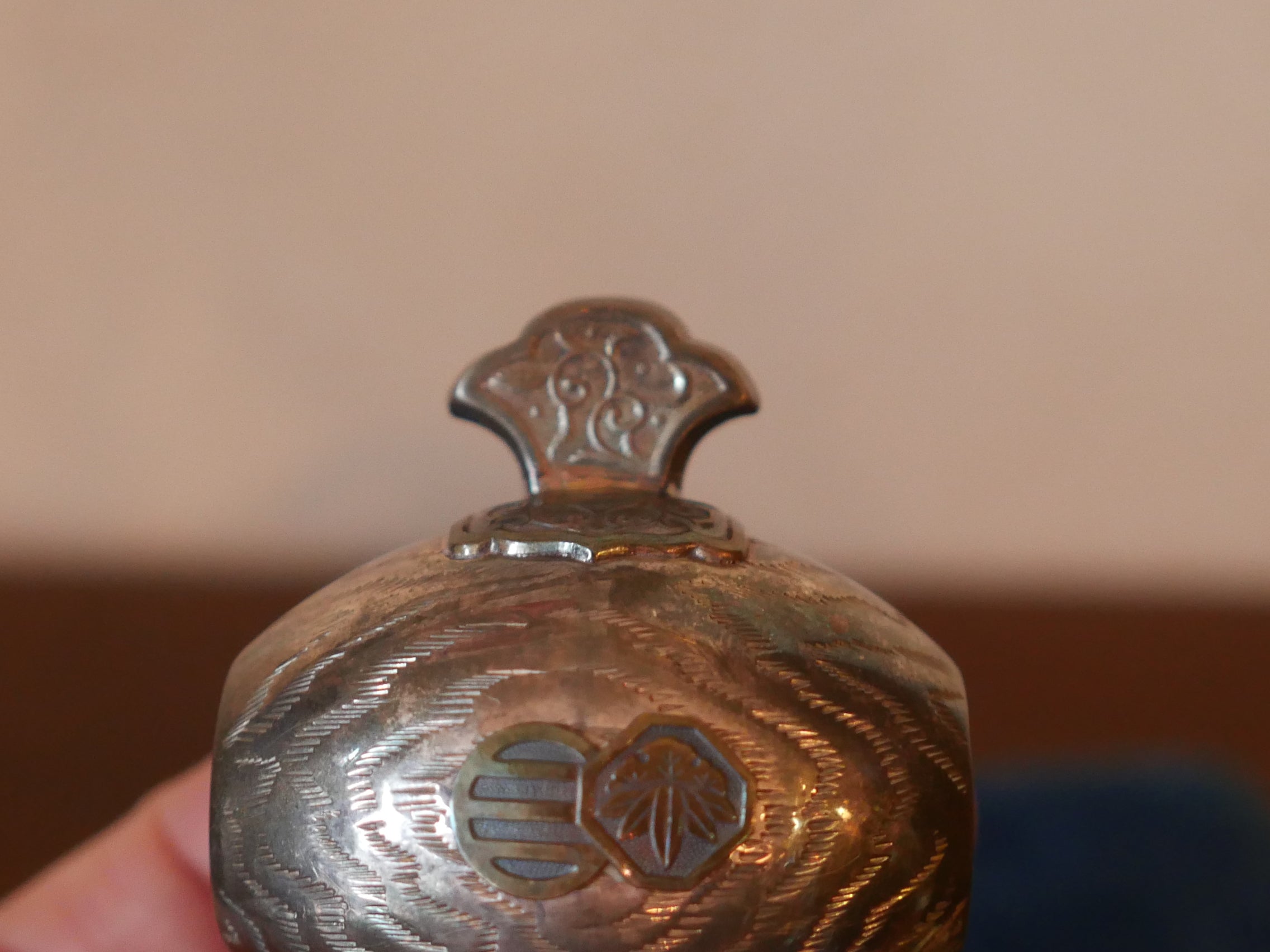 純銀製 【小槌型ボンボニエール/爪楊枝入れ】 戦前 東京銀座 松屋呉服