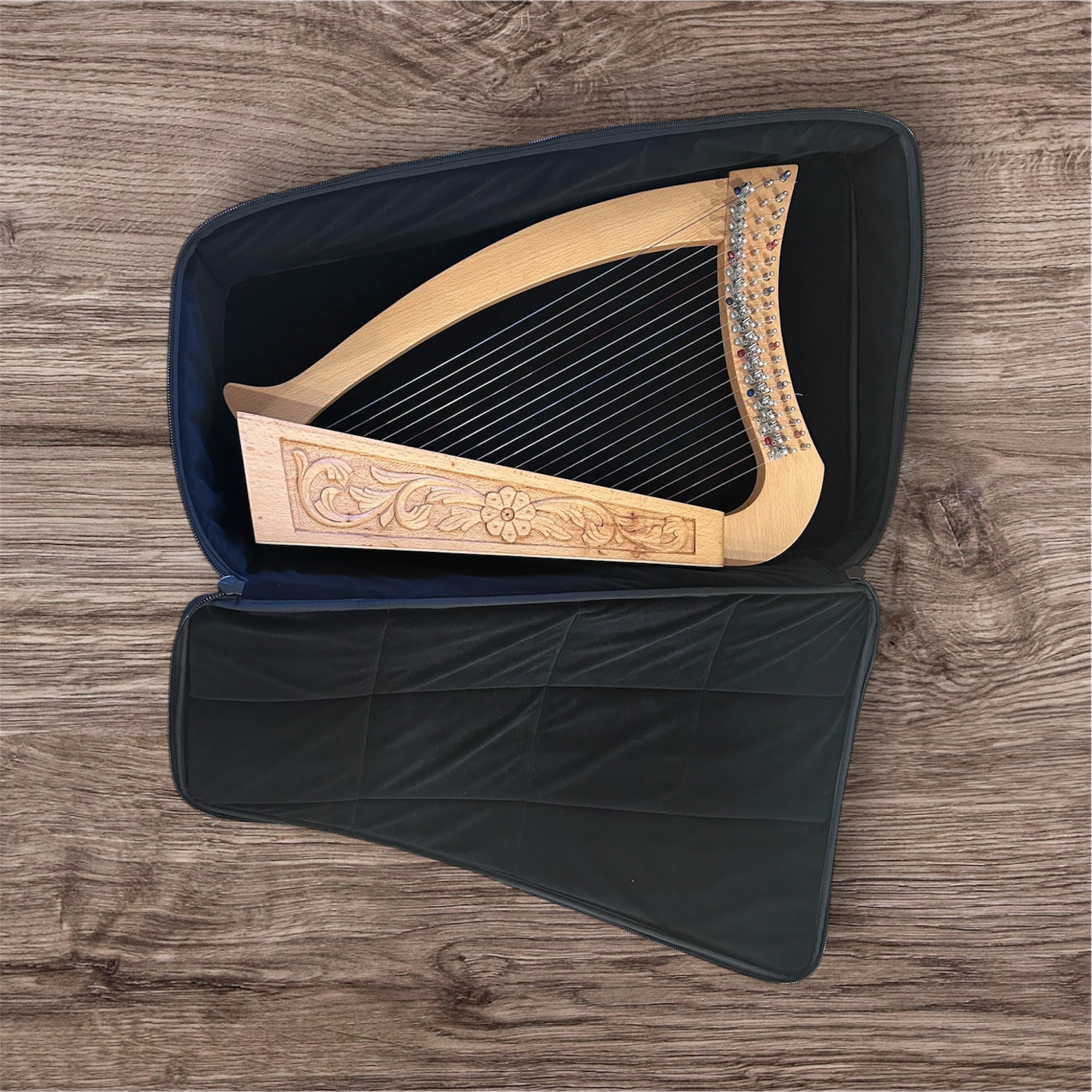 レバーハープの為のハープケース完成（17,19,20,22,25弦に対応）青山