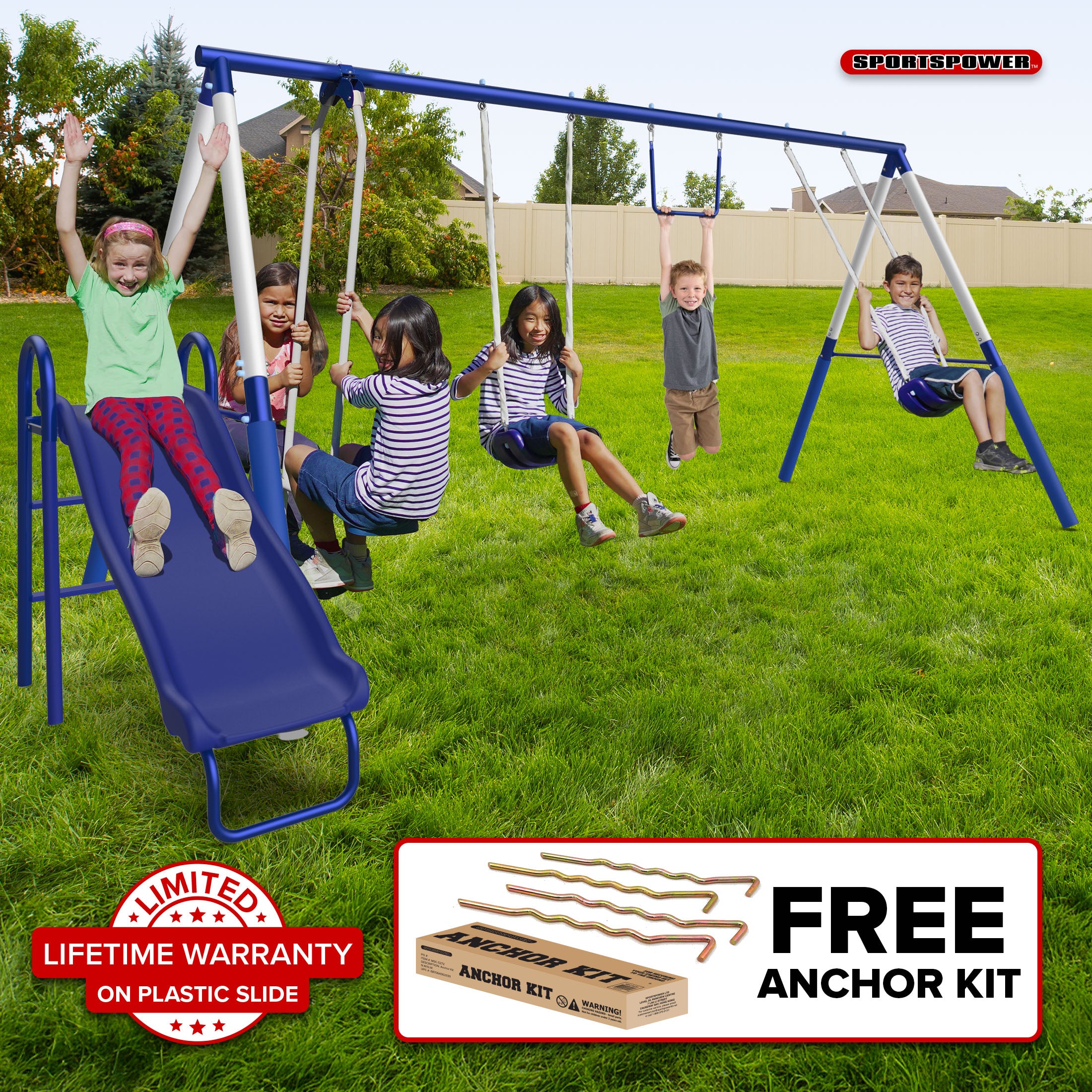 Arcadia Metal Swing and Slide Set – SportsPowerSwingSets