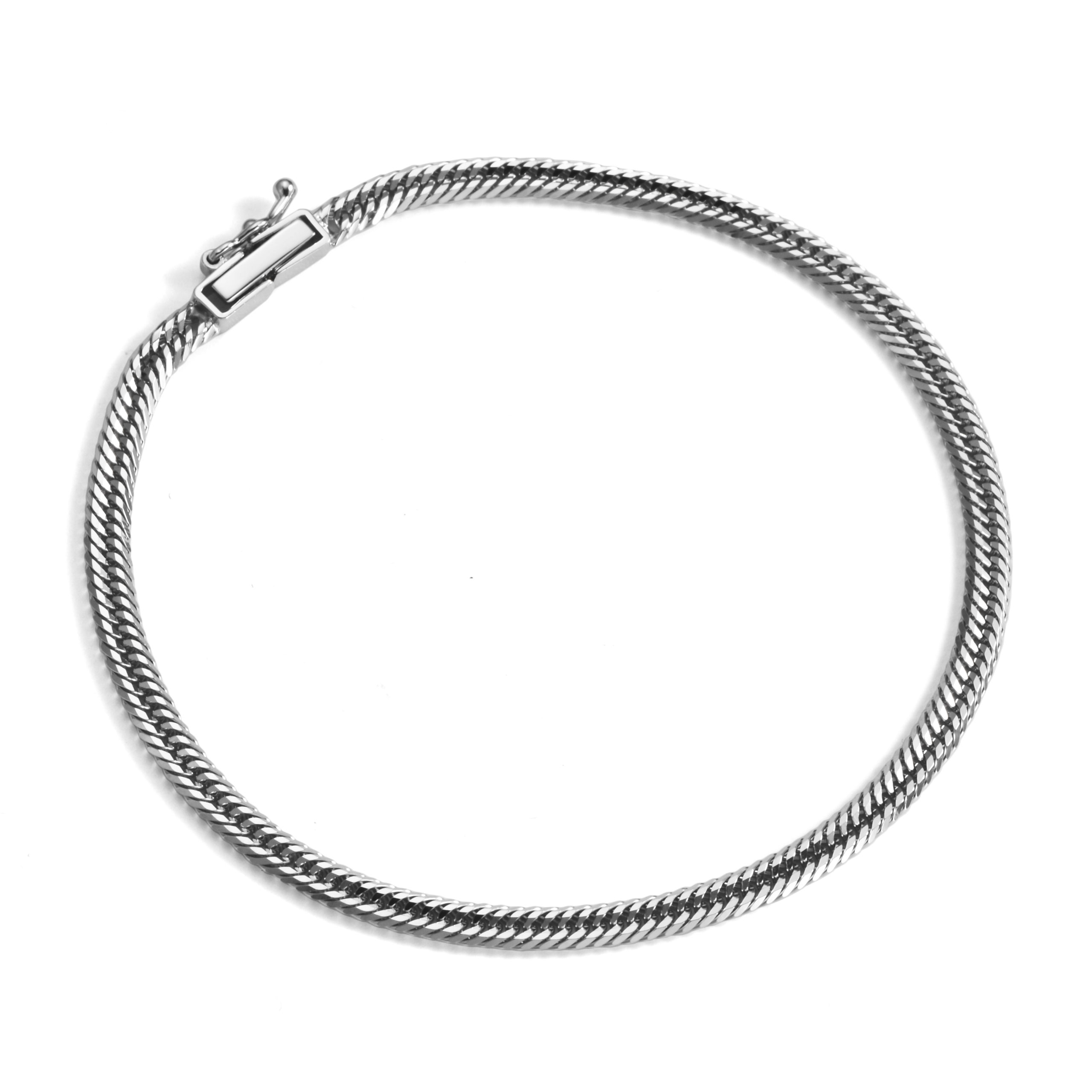 K18WG 18金 ホワイトゴールド 喜平ブレスレット 12面トリプル 5g 18cm