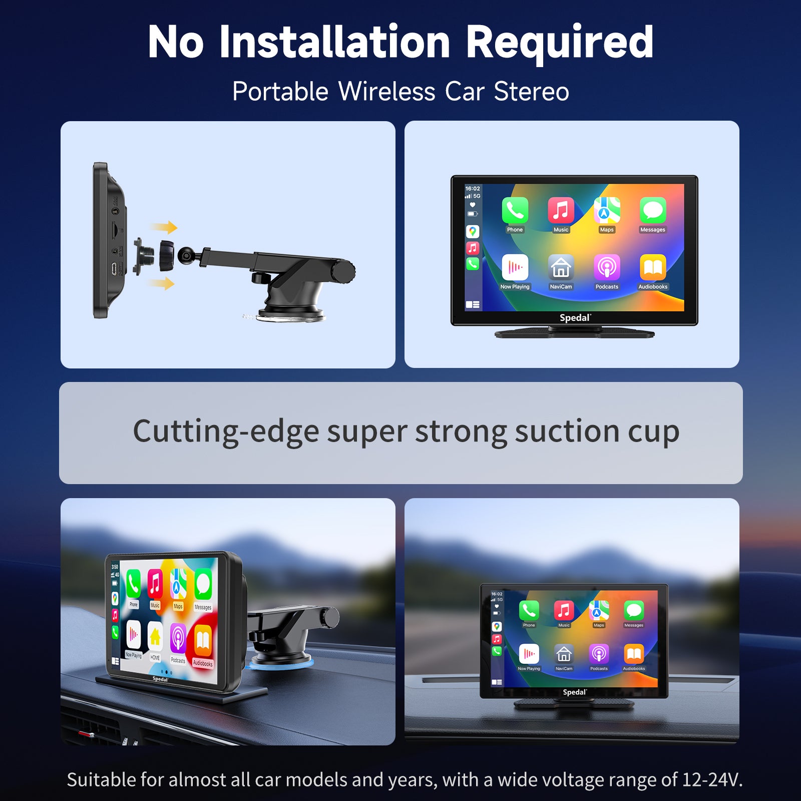 CL810- 9 Inch Wireless Apple Carplay & Android Auto with Front