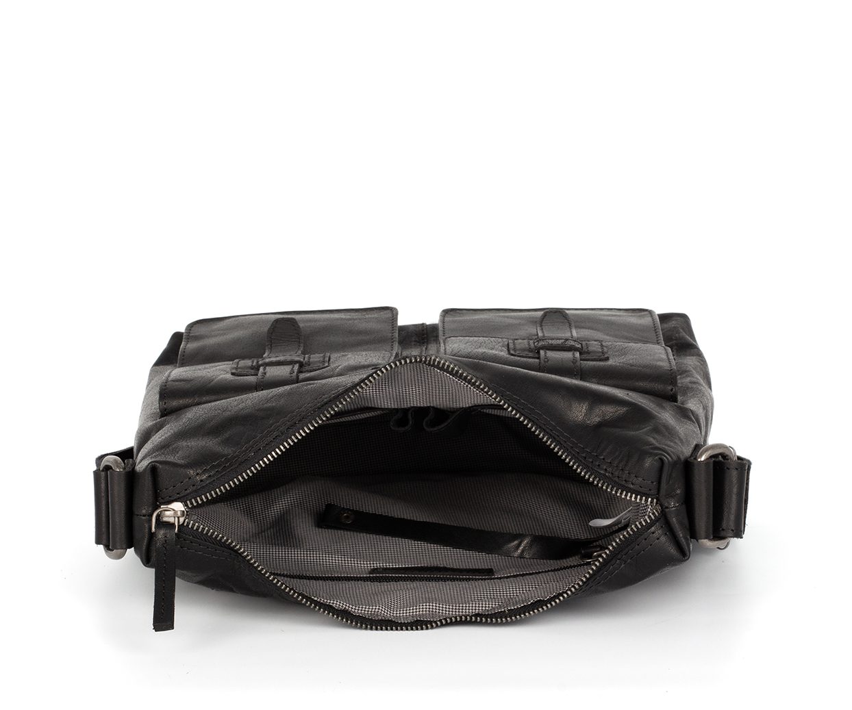 Leather Crossbody Bag - Arizona - Black