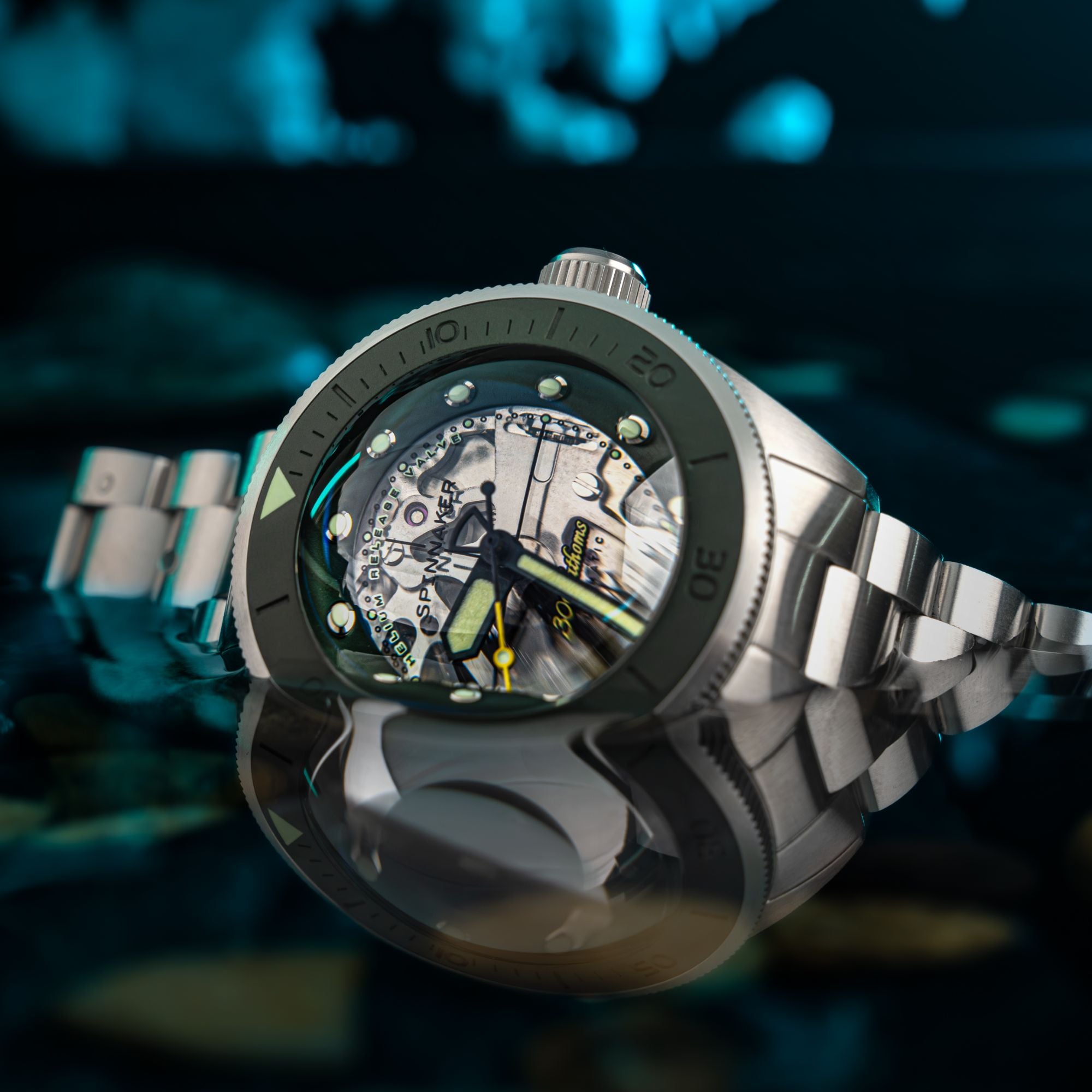 Mist Green | Piccard Skeleton Automatic – Spinnaker Watches