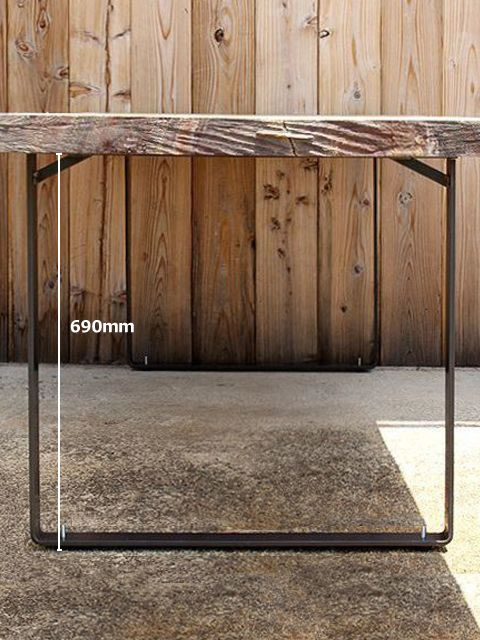 ≪鉄脚≫【固定式アイアンプレートレッグ/黒皮仕様 アイアン/ビス付/2