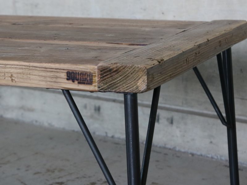 ≪ローテーブル≫【USED足場板×鉄脚 アイアン家具】 ASHI-03 | SQUARE