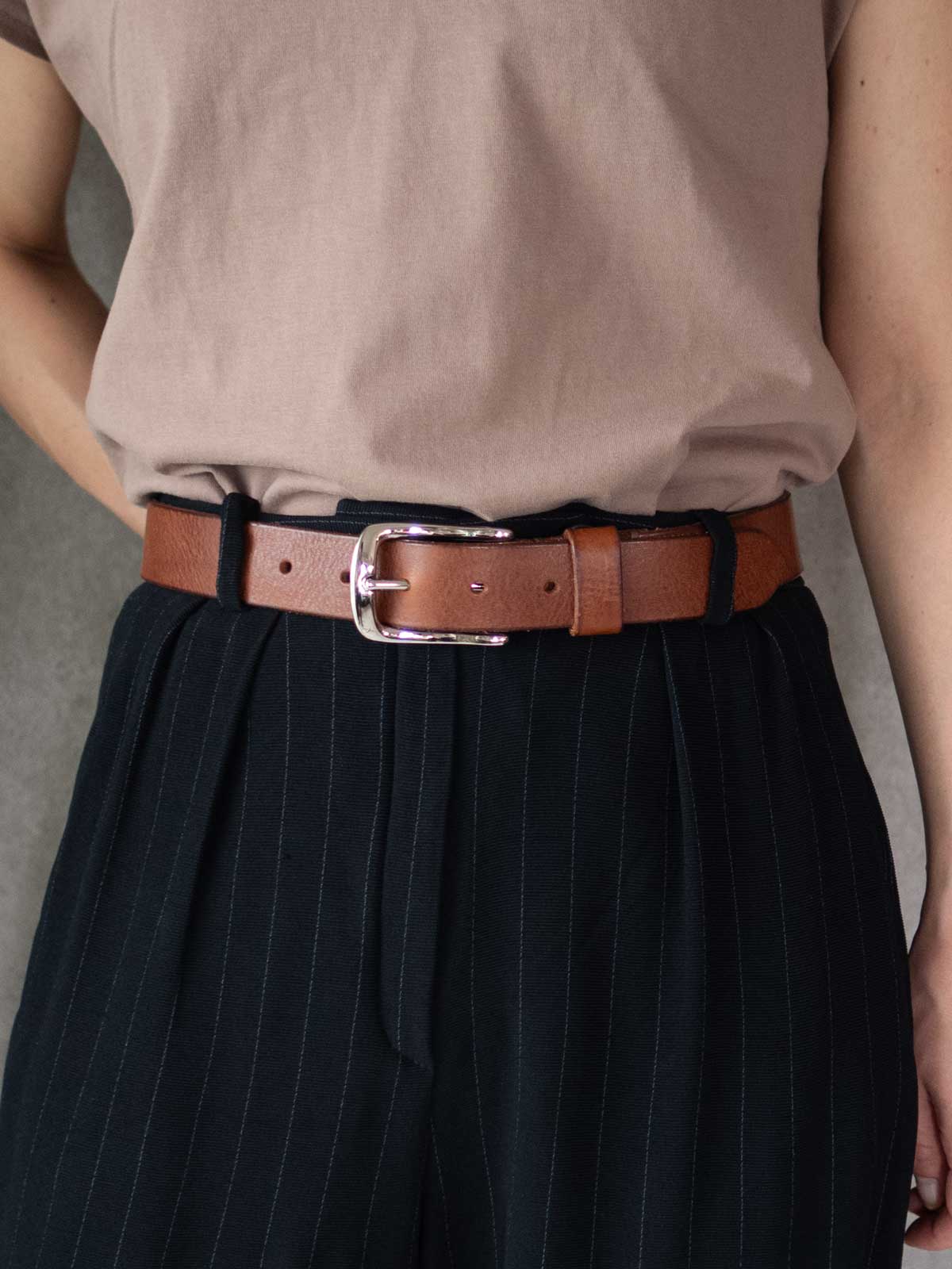 イタリア製バックル】シルバー 3cm幅ベルト（ミッスーリ） |analogico