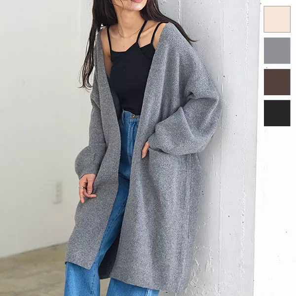 ヤク風ニットガウンカーディガン [C6303] - レディースファッション