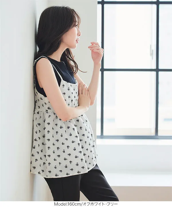 フラワー刺繍シアージャガードビスチェトップス [C7279] - レディース