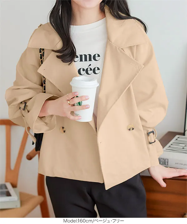 2wayキャンディスリーブショートトレンチ [K1275] - レディース