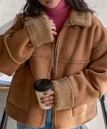 ムートンボアライダースコート [K1400] - レディースファッション通販