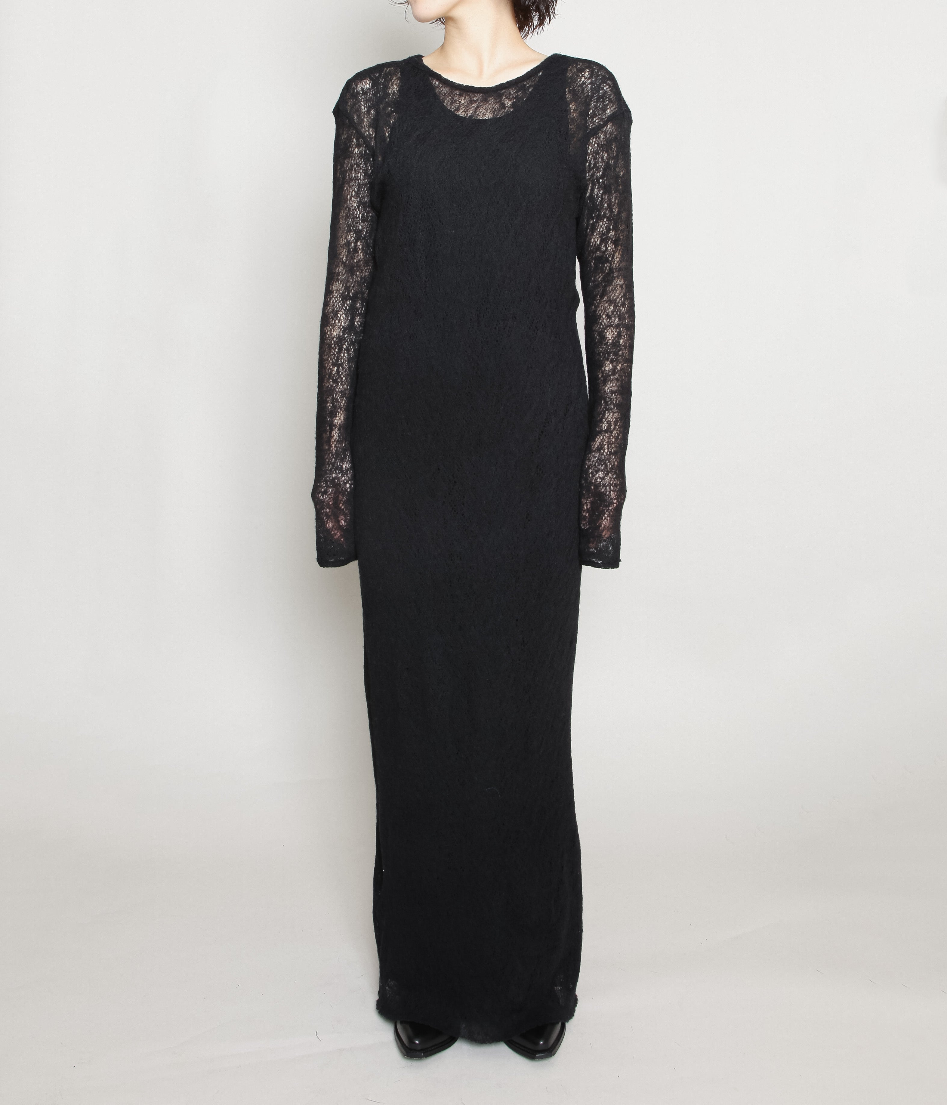 GABRIELA COLL GARMENTS ''NO.293 MERINO WOOL KNITTED DRESS'' (BLACK