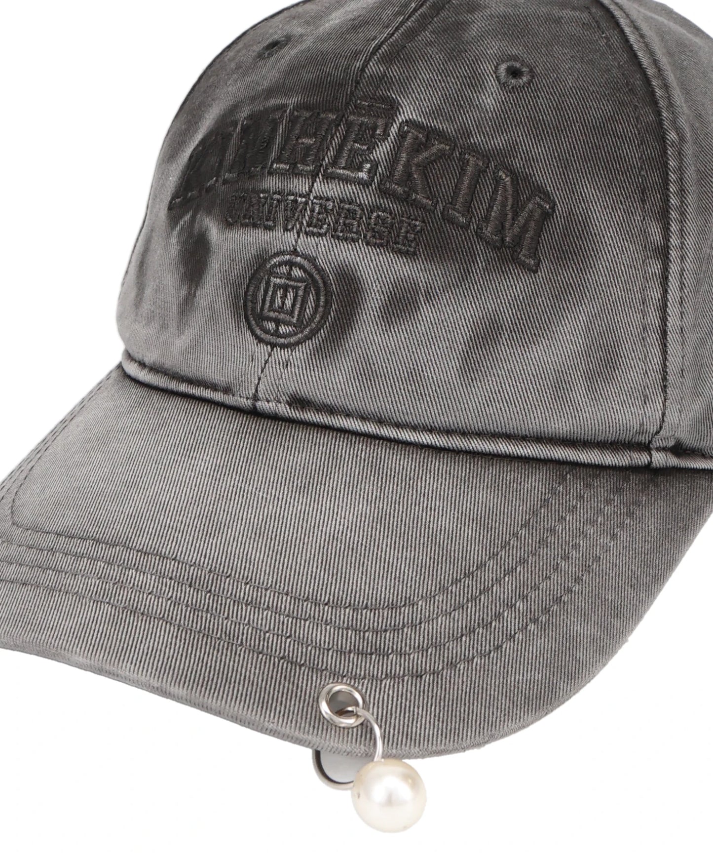 KIMHEKIM(キムヘキム) 2026SS UPCYCLED PEARL PIERCED BASEBALL CAP