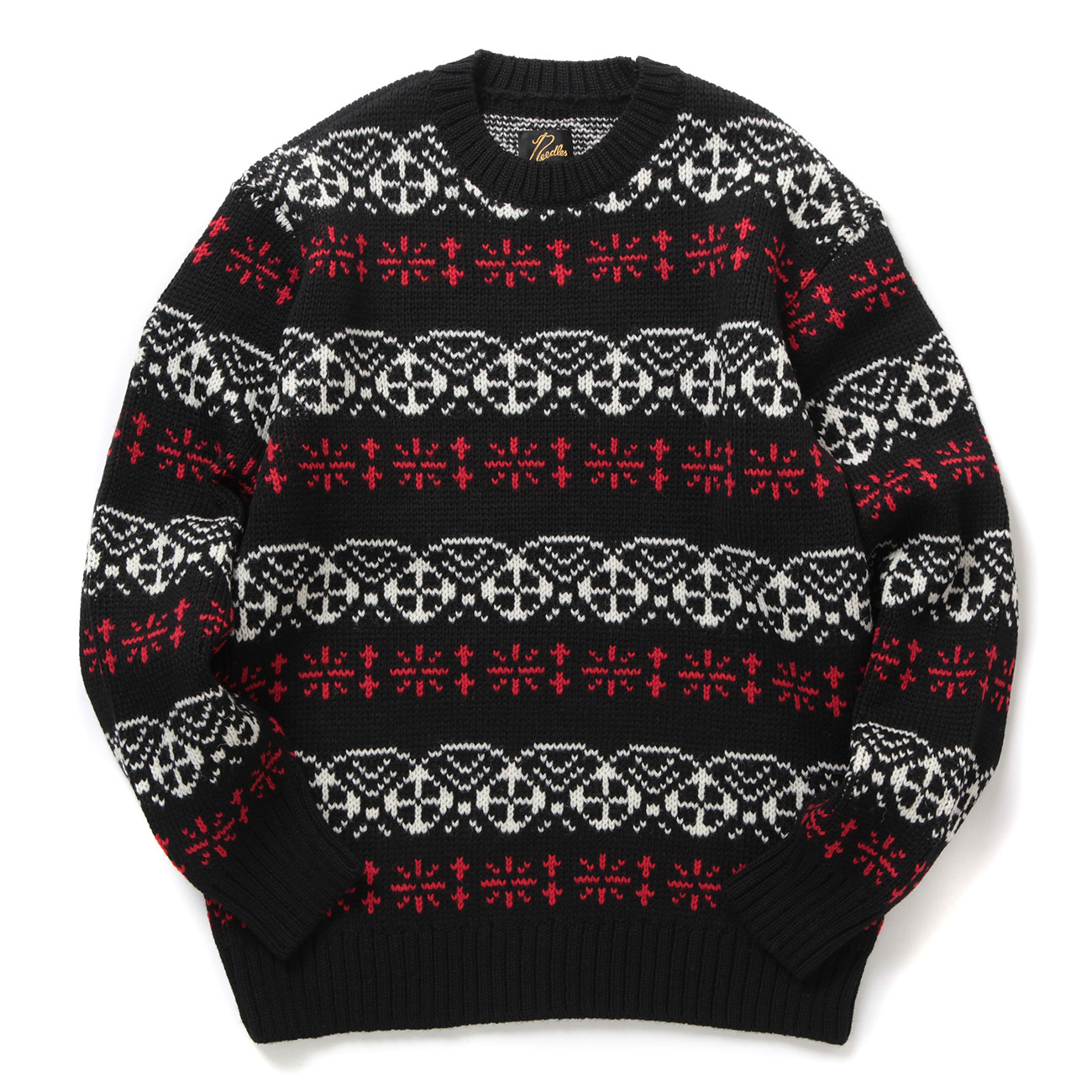 Needles / ニードルズ | Crew Neck Sweater - Nordic - Black | 通販