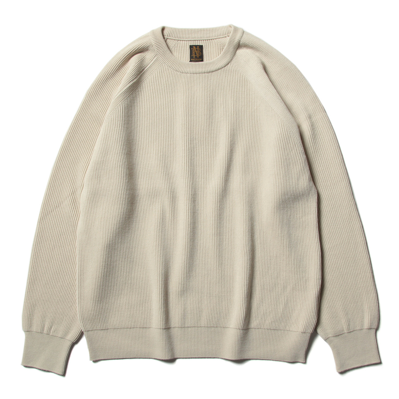 BATONER / バトナー | HARD TWIST WOOL CREW NECK (メンズ) - Ivory
