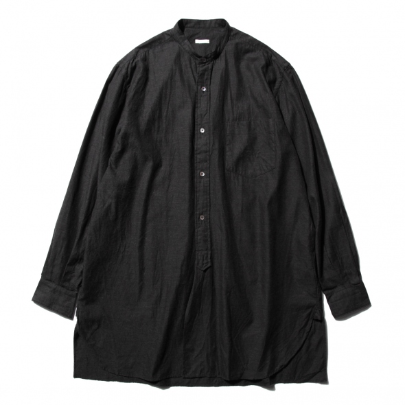 COMOLI / コモリ | コットンネル バンドカラーシャツ - Charcoal