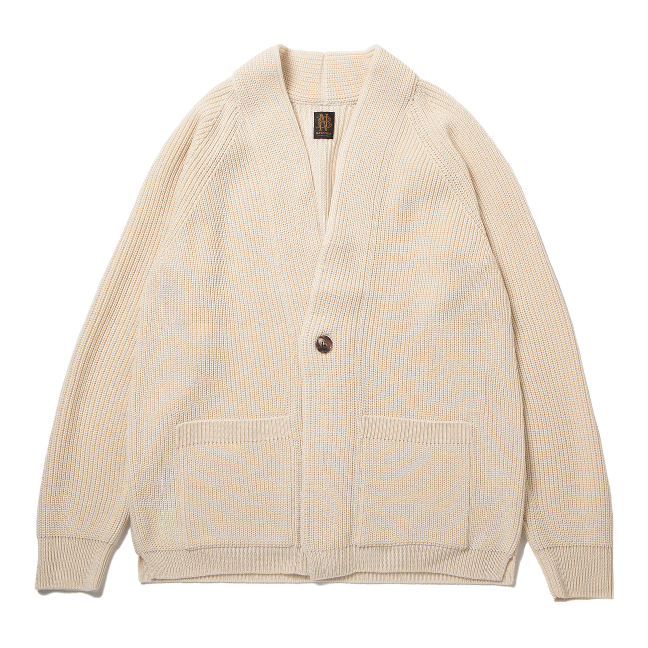 BATONER / バトナー | 1BUTTON CARDIGAN (メンズ) - Ivory | 通販